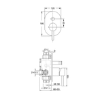 Steinberg Серия 100 Наружная часть для однорычажного встраиваемого смесителя для ванны/душа , с переключателем, хром (Скрытый корпус 010 2110 заказывать отдельно) 100 2103
