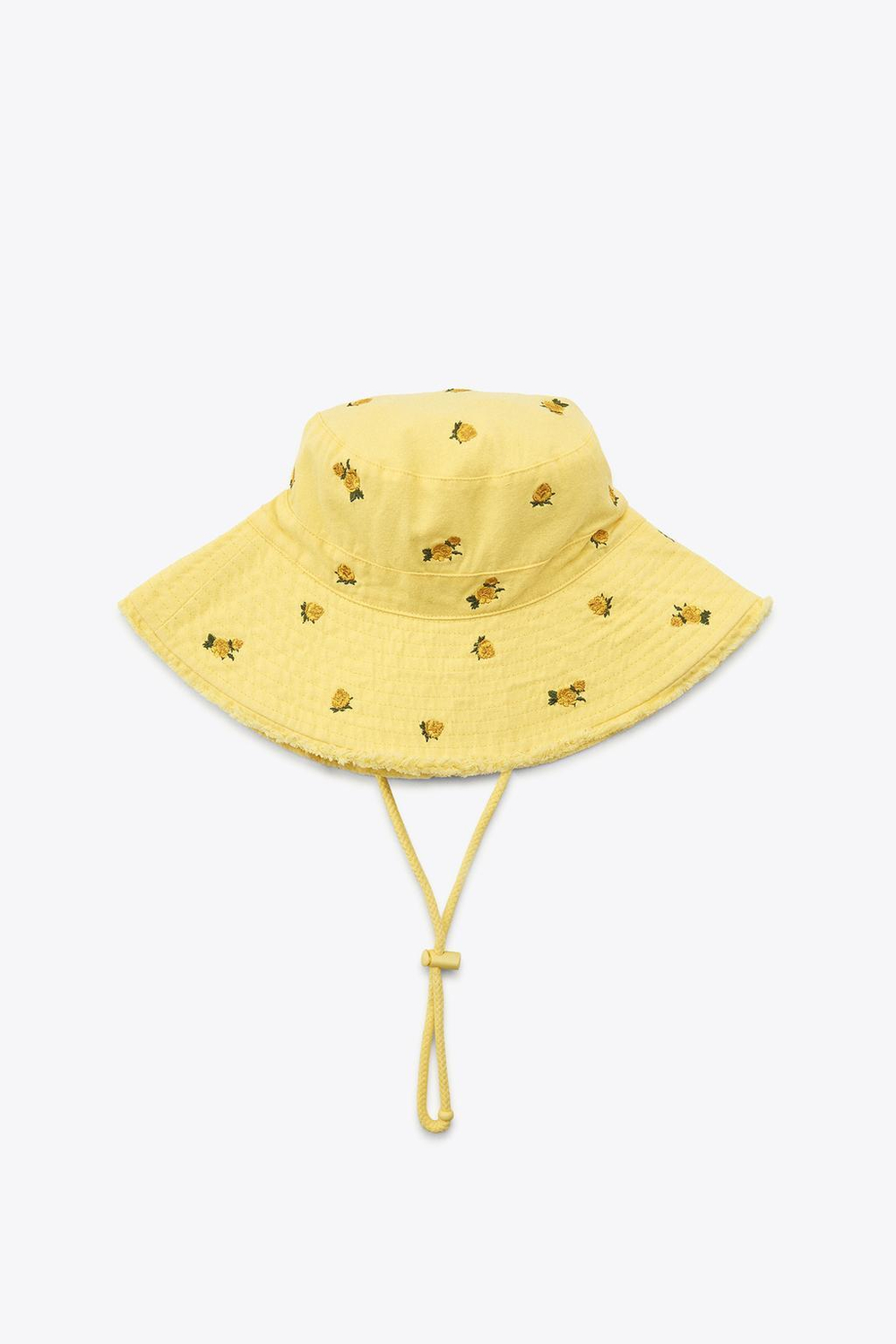 ZARA ПАНАМА С ЦВЕТОЧНОЙ ВЫШИВКОЙ, ЖЕЛТЫЙ