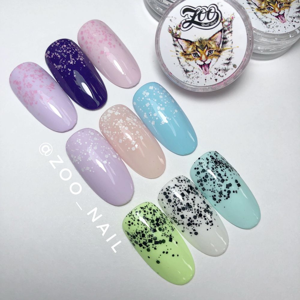Zoo nail Конфетти "Хлопушка" для дизайна ногтей, белые