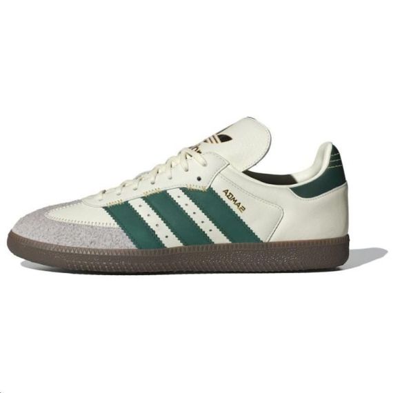 Кроссовки adidas originals SAMBA OG для скейтборда Низкие бело-зеленые женские