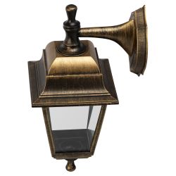 Садово-парковый светильник ЭРА НБУ 04-60-001 бронза 4 гранный настенный IP44 Е27 max60Вт | Садово-парковые светильники