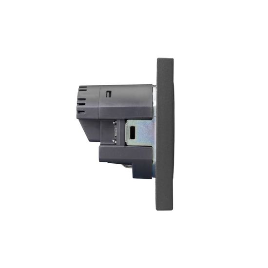 Розетка STRONG 1-ая с/з с/у з/ш 16А с USB A+C быстрой зарядки 5В/3А графит KRANZ