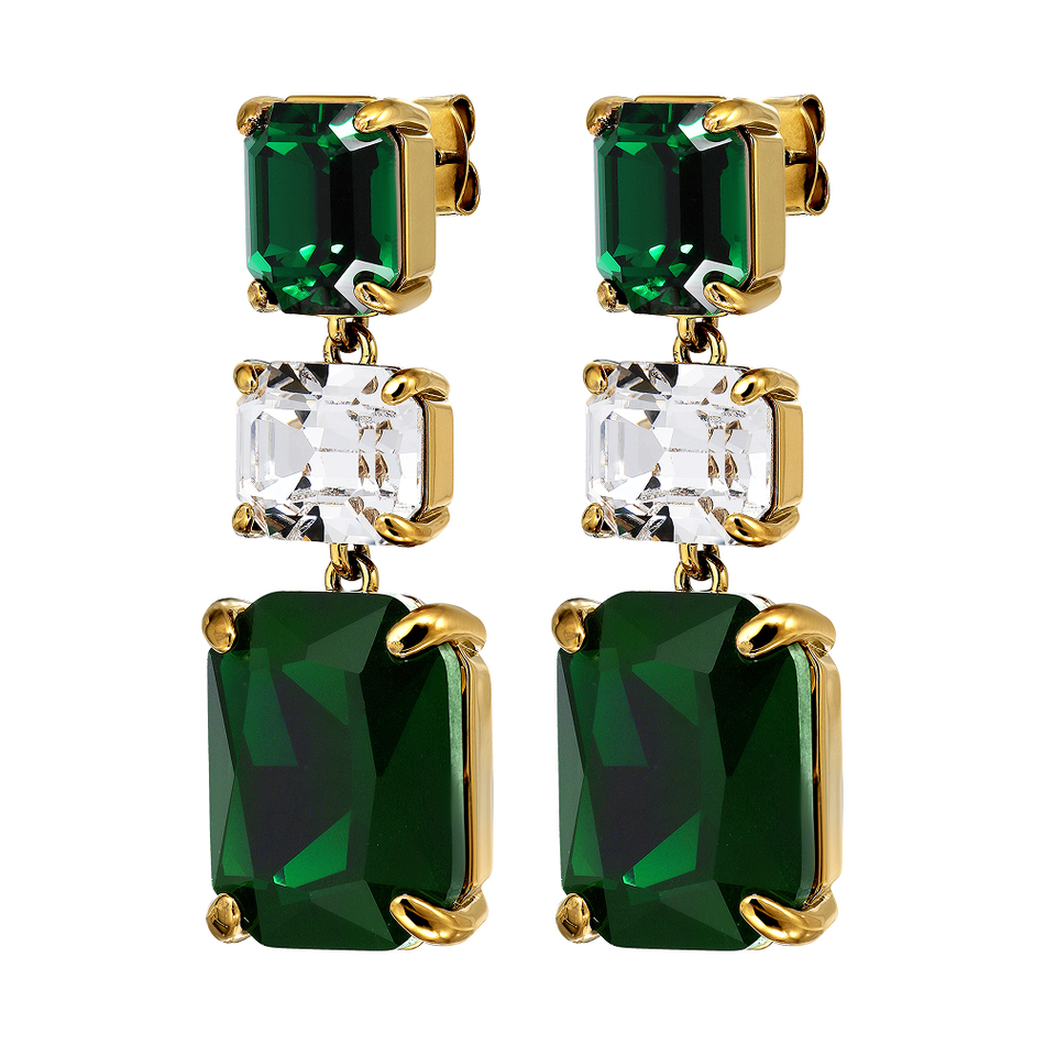 Серьги Dyrberg Kern ESMARA SG EMERALD GREEN / CRYSTAL 470150