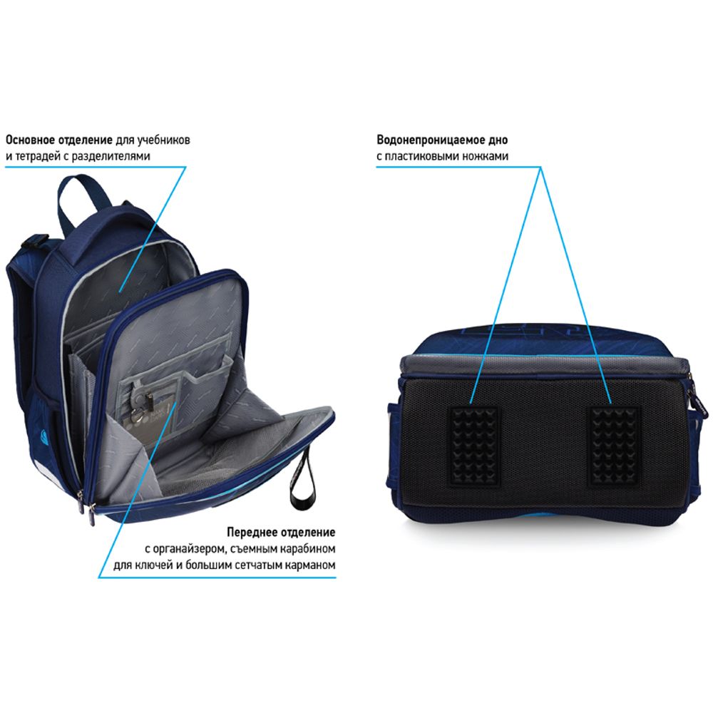 Ранец Berlingo Expert Ice team 37х28х16см, 2 отд., с анатомической спинкой