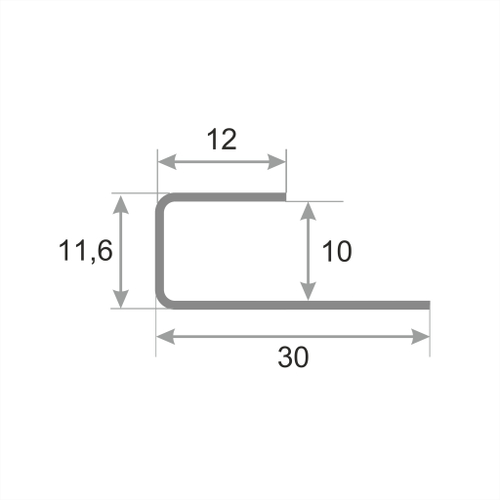Профиль из нержавеющие стали SB166-10H глянец 2700 мм