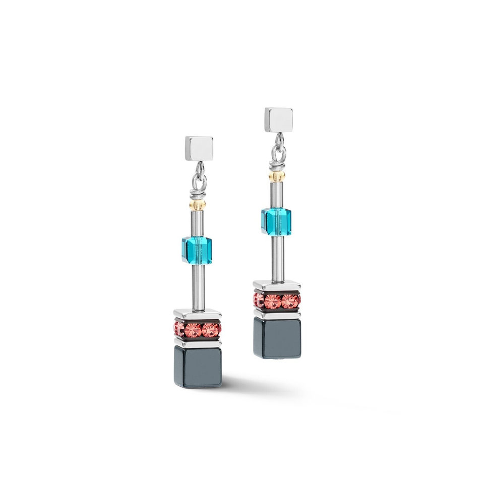 Серьги Coeur de Lion Multicolor Rainbow 5012/21-1520 цвет серебряный, серый, голубой, мульти