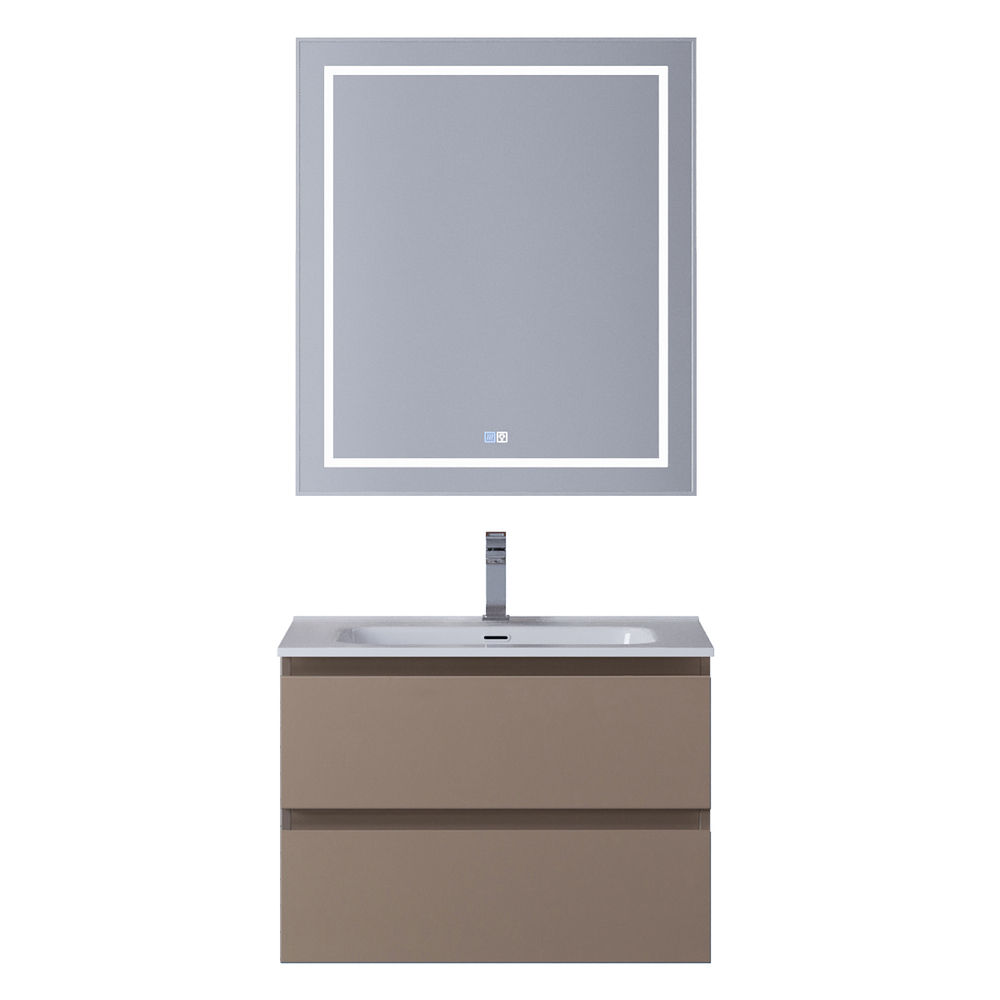 Тумба с раковиной подвесная BelBagno KRAFT-600-2C-SO-CO Бежевый матовый, раковина белая BB600ETL