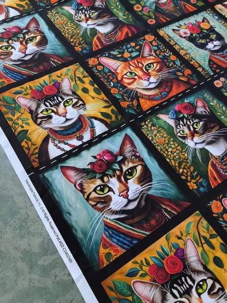КОТЫ И КОШКИ, купон из 8 картинок, 100% хлопок 10