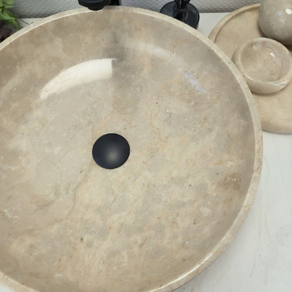 Раковина из мрамора Donut Cream DM-62513 45*45*13 0119