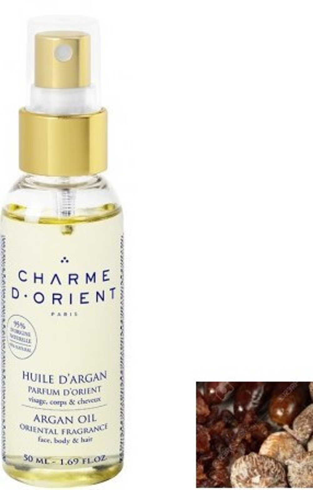 CHARME D'ORIENT Масло для лица, тела, волос с ароматом инжира и финика Massage Oil Figs & Dates Fragrance (Шарм ди Ориент) 50 мл