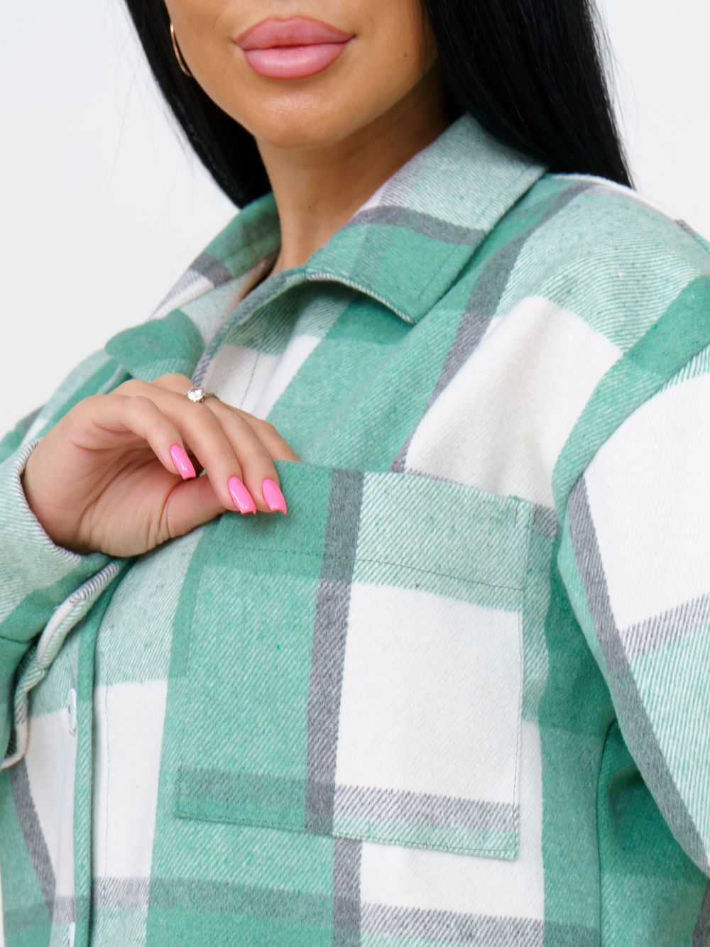 930 Рубашка "Клетка салатовая" SveTekst (Акция)