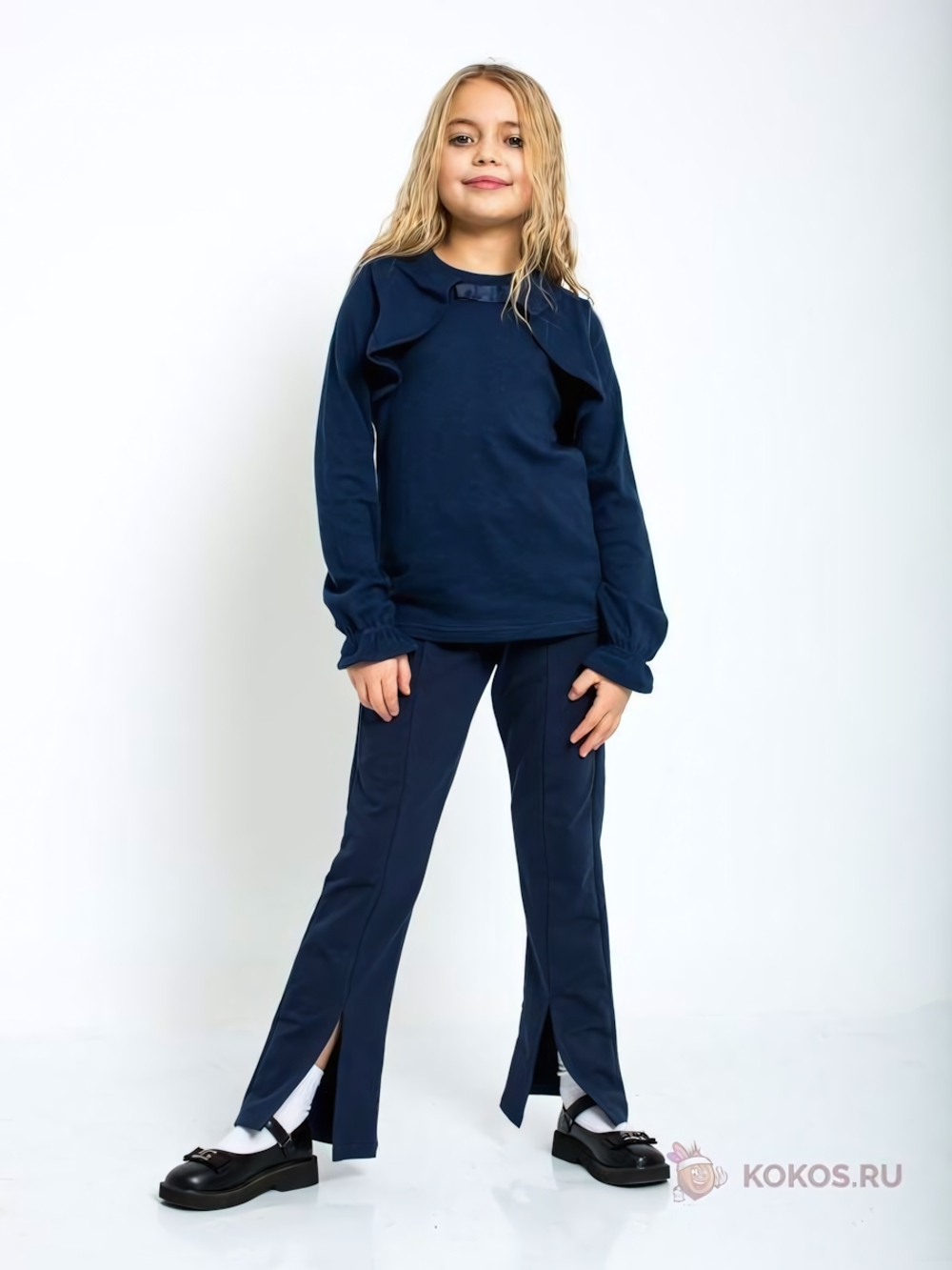 Брюки "Школа-4", р. 140, тёмно-синий, (Ивашка)