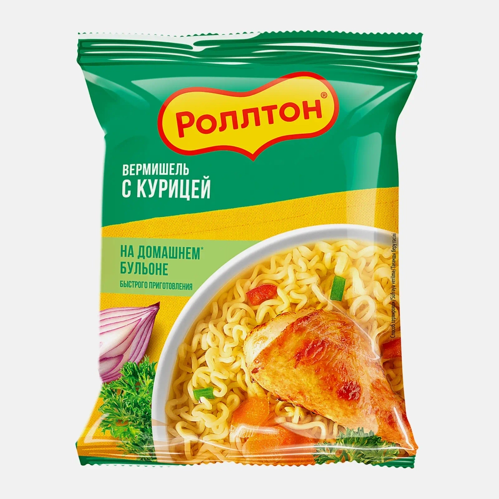 Вермишель На домашнем бульоне с курицей Роллтон 60г