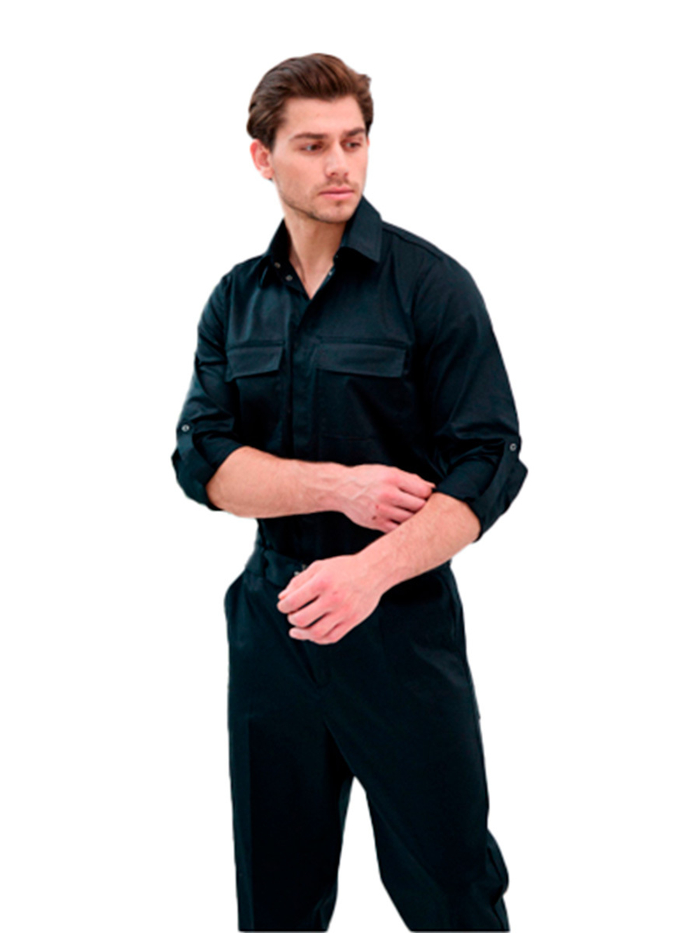 Комбинезон медицинский мужской Dr. Nice с поясом с пряжкой, черный, 50