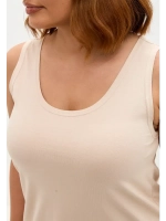 Майка базовая под пиджак удлиненная оверсайз бежевый