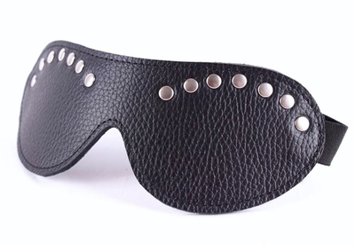 Черная кожаная маска с декором (Цвет: черный)