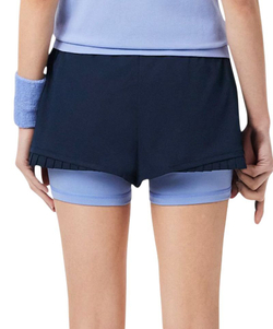 Женские Шорты теннисные Lacoste Ultra Dry Lined Tennis - navy blue/purple