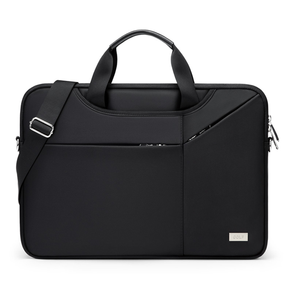 GOLF Fabric Briefcase Laptop Bag Large Men"s Black/Gray