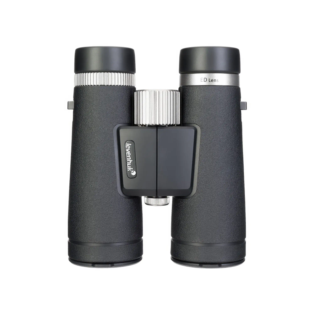 Бинокль Levenhuk Nitro ED 10x42 - фронтальный вид с логотипом