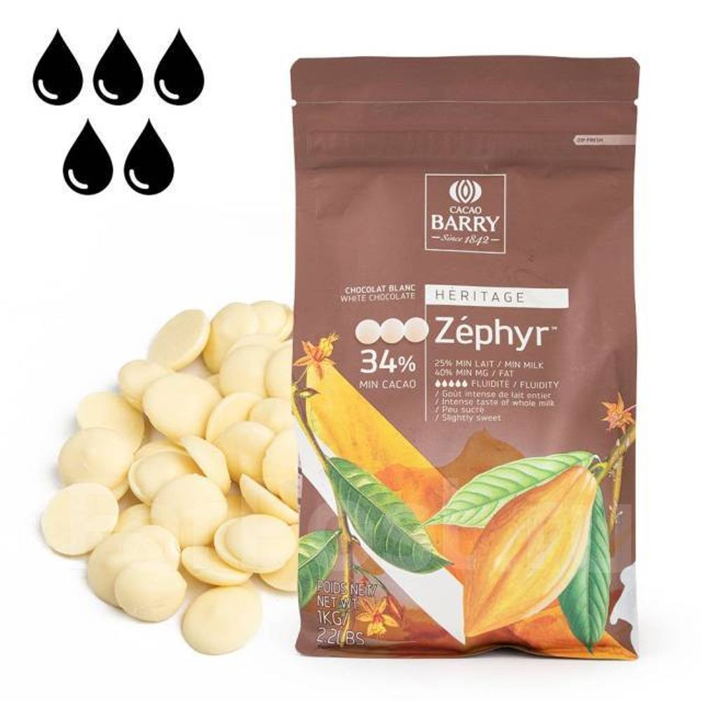 Шоколад белый Zephyr Cacao Barry 500г