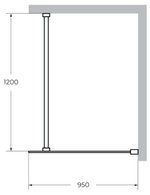 Душевая перегородка Cezares LIBERTA-L-1-95-120-C-NERO, профиль черный