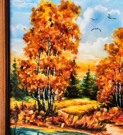 AMB-74/ 7 Картина «Красота природы» (с янтарной крошкой) дер.краш.рамка 12х15