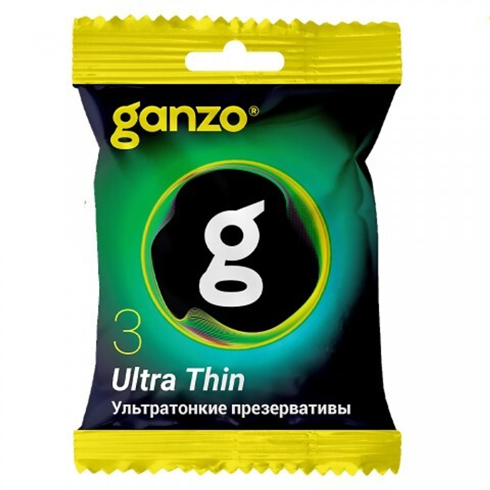 Презервативы ультратонкие Ganzo Ultra Thin, в пакете 3 шт.
