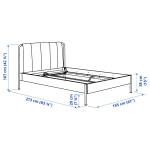 Каркас кровати мягкий - IKEA TÄLLÅSEN/TALLASEN, 200х140 см, серо-зеленый, ТЭЛЛАСОН ИКЕА