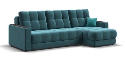 Угловой диван Босс Классик Велюр Монолит зеленый