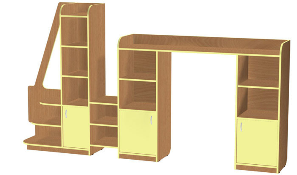 Стеллаж "Автопоезд" для детского сада