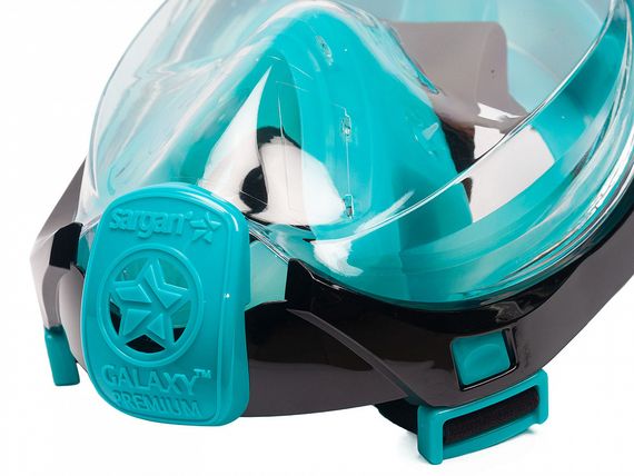 Маска полнолицевая Sargan Галактика премиум черная/бирюзовая/бирюзовая