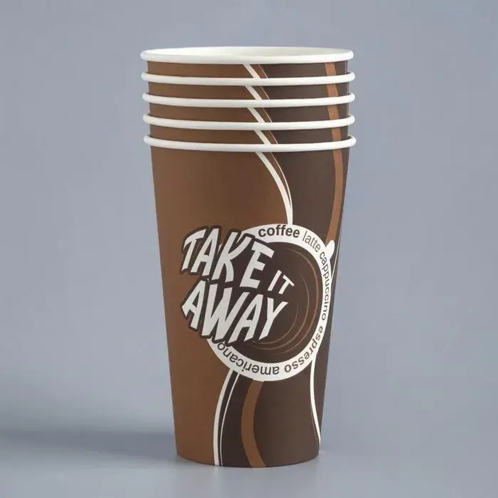 Стакан ГН 400 мл (d-90 мм) бумажный "Take away" (50/1000 шт.) ЛигаПак
