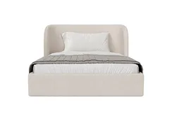 Кровать двуспальная Classic 140 см (молочный, рогожка)