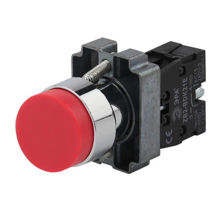 Кнопка управления ЭРА BBT71-BL-K04E LAY5-BL42 без подсветки красная 1р
