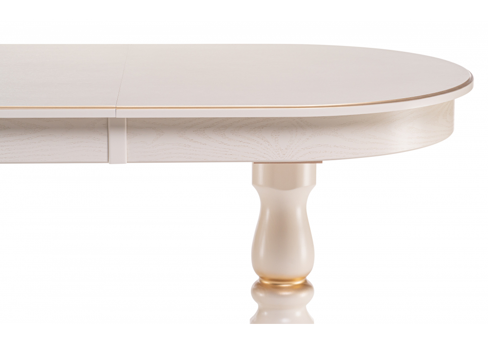 Стол деревянный Woodville Красидиано 150 слоновая кость, золото