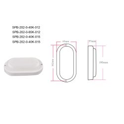 Светильник ЖКХ светодиодный ЭРА SPB-202-0-40K-015 IP65 15Вт 4000К 195x95 овал | Светильники для ЖКХ IP65