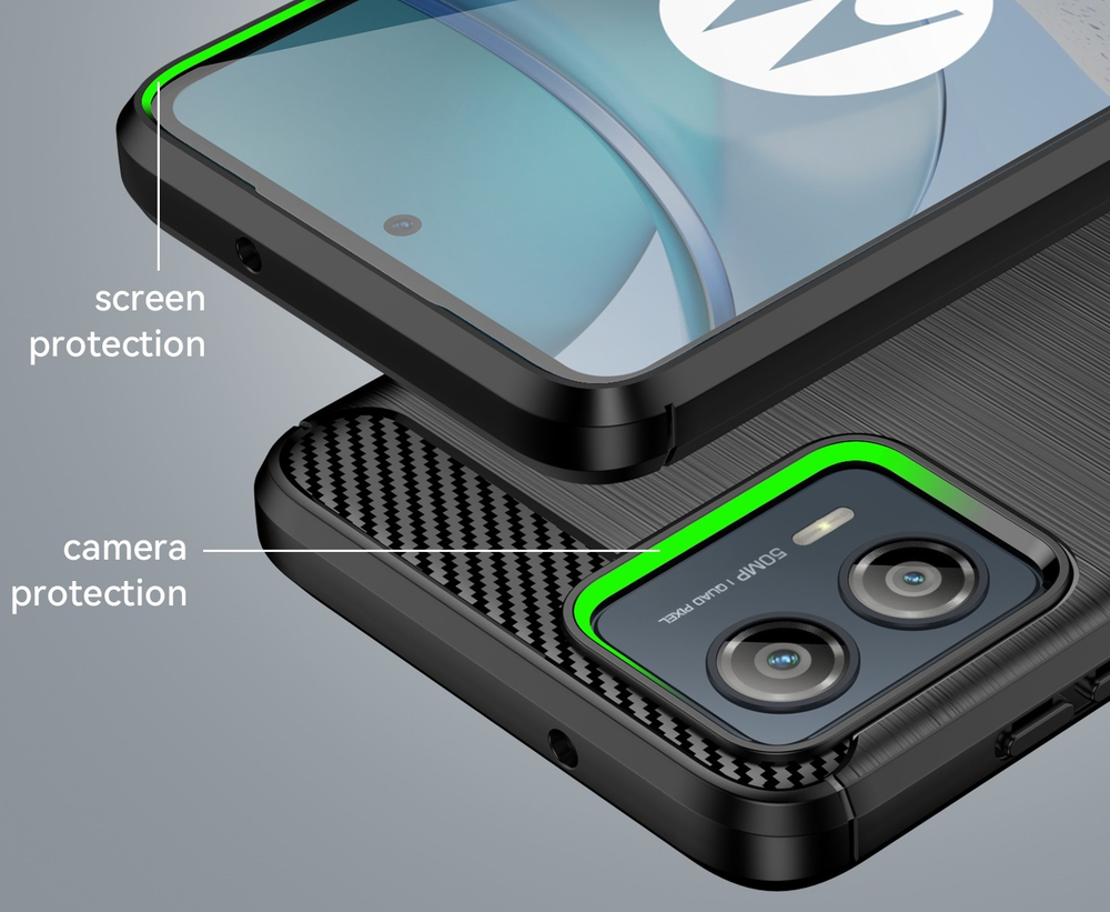 Защитный чехол в стиле карбон для смартфона Motorola Moto G53 5G, серия Carbon от Caseport