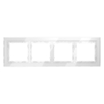 Рамка стеклянная VOLTUM S70 на 4 поста, (белый, стекло)