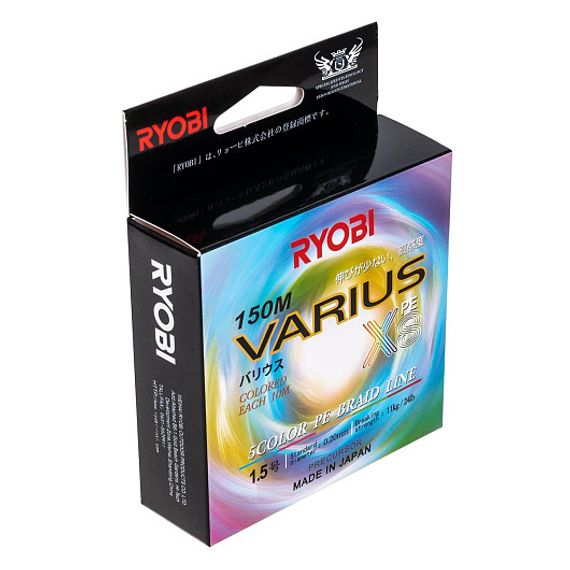 Шнур VARIUS PE8X-150MI 1.5# Multi Colour 0,205мм Ryobi