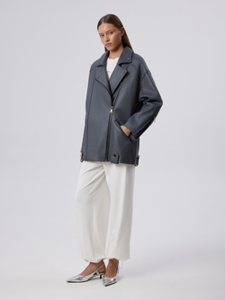 КУРТКА КОЖАНАЯ BIG OVERSIZE (GREY)