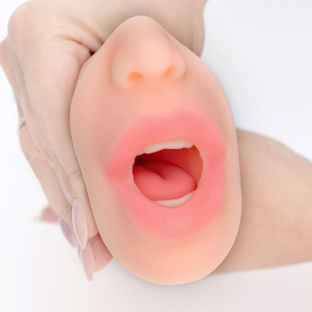 Телесный двусторонний мастурбатор «Жужа» - вагина и ротик (Цвет: телесный)