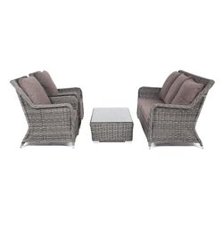 "Гляссе" лаунж-зона из искусственного ротанга, цвет графит