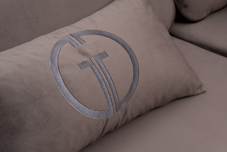 Диван трехместный Garda Decor Palazzo серо-коричневый велюр механизм пума