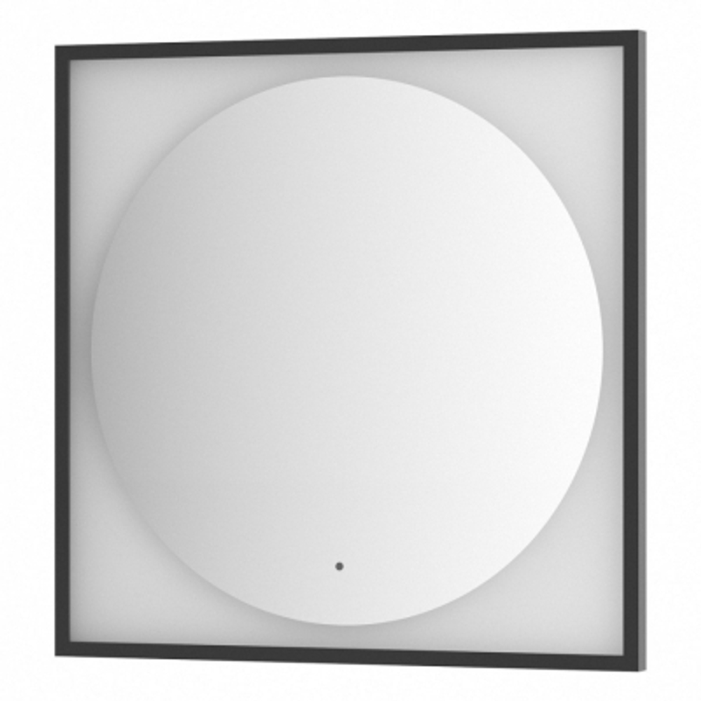 Зеркало Defesto Еclipse 80х80 18W черная рама, с LED-подсветкой, ИК выключатель, теплый свет DF 2233R