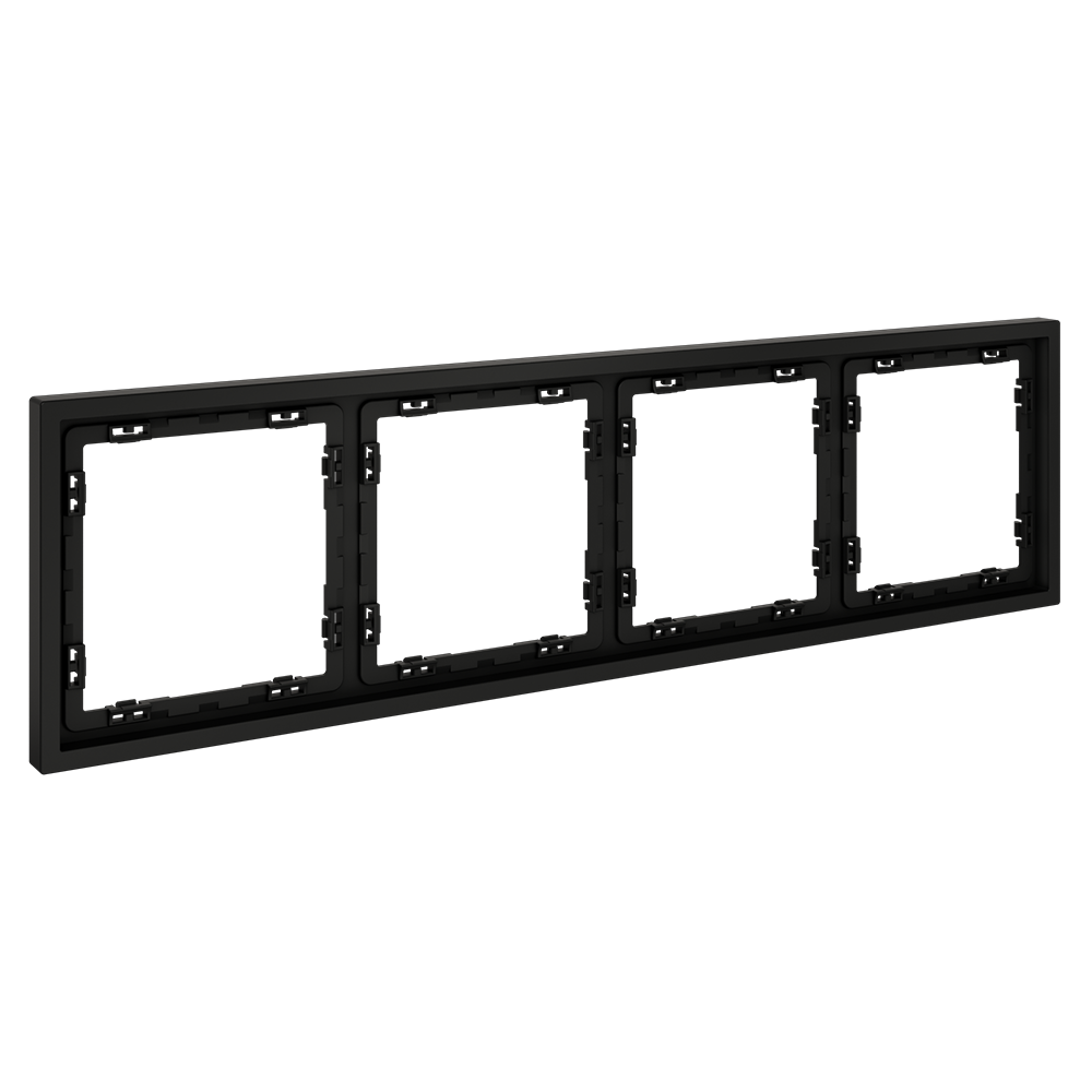 Рамка пластиковая VOLTUM S70 на 4 поста, (черный матовый)