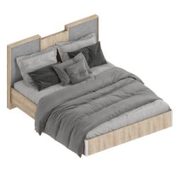 Кровать 1,6 "Филадельфия" без основания СФ-15 (дуб баррик/жалюзи серый), Велес