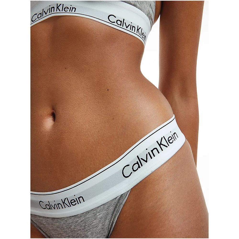 Женские трусы танга серые Calvin Klein Women Modern Cotton