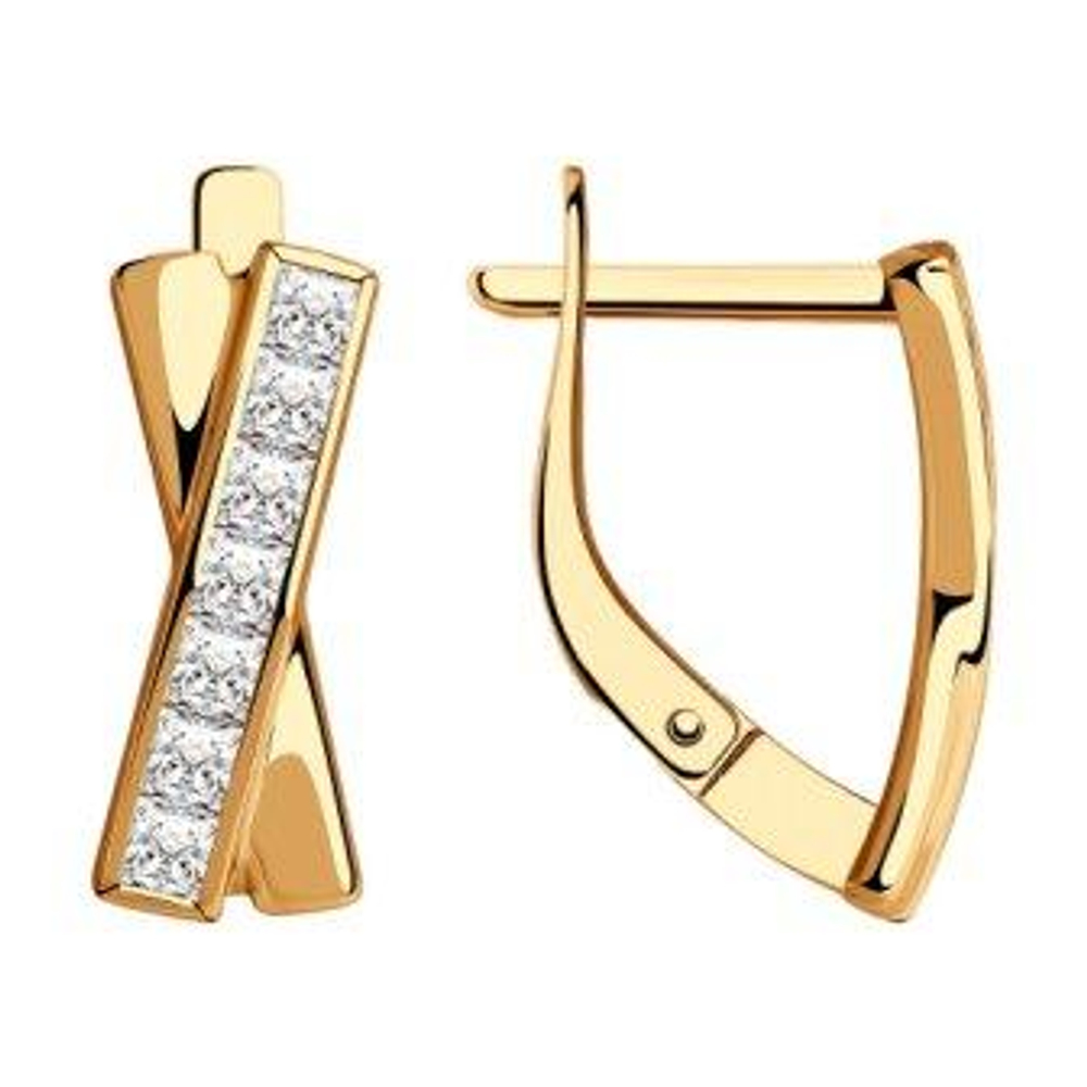 Серьги из золота с фианитами