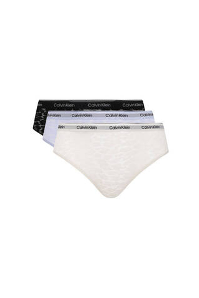 Кружевное трусики-бразилианки 3 шт. Calvin Klein Underwear - белый(000QD5225E)