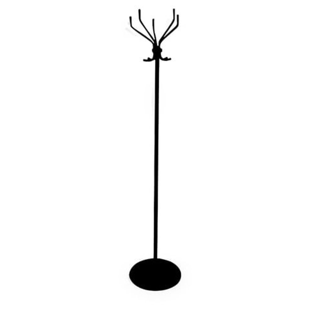 Вешалка-стойка Т22, 1,88 м, диск 40 см, 5 крючков, металл, черная